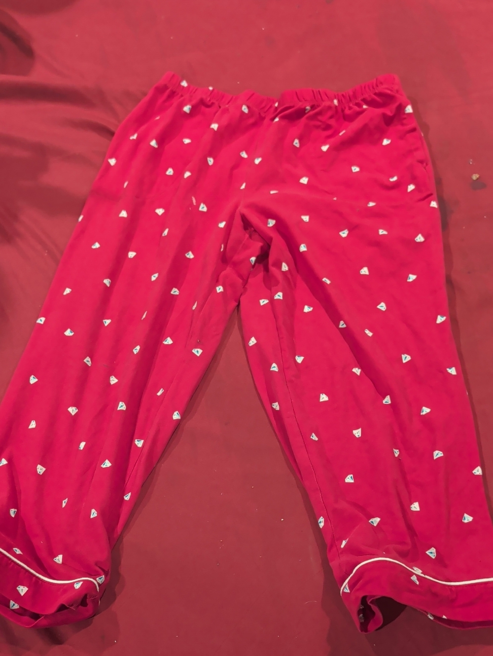 Secret Treasures Red Pajama Bottoms with White Diamond Print